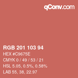 Color code: RGB 201 103 94 | qconv.com