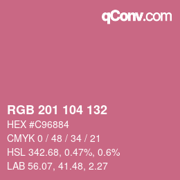 Color code: RGB 201 104 132 | qconv.com