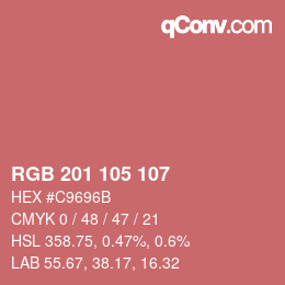 Color code: RGB 201 105 107 | qconv.com