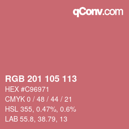 Color code: RGB 201 105 113 | qconv.com