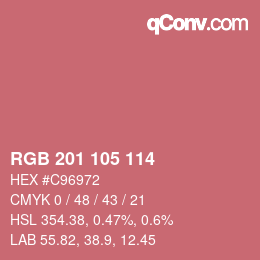 Color code: RGB 201 105 114 | qconv.com