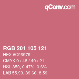 Color code: RGB 201 105 121 | qconv.com