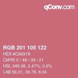カラーコード: RGB 201 105 122 | qconv.com