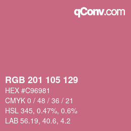Color code: RGB 201 105 129 | qconv.com