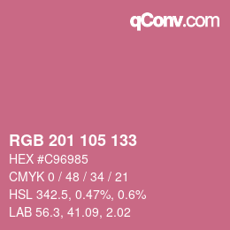 Color code: RGB 201 105 133 | qconv.com
