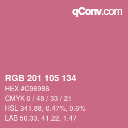 Color code: RGB 201 105 134 | qconv.com