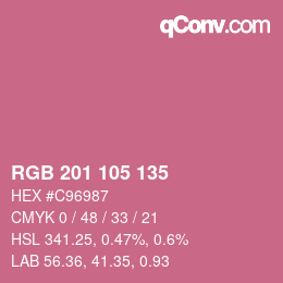 Color code: RGB 201 105 135 | qconv.com