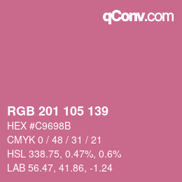 Color code: RGB 201 105 139 | qconv.com