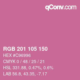 Color code: RGB 201 105 150 | qconv.com