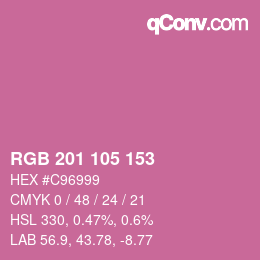 カラーコード: RGB 201 105 153 | qconv.com