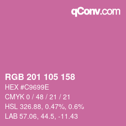 Color code: RGB 201 105 158 | qconv.com