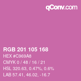 Color code: RGB 201 105 168 | qconv.com