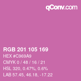 Color code: RGB 201 105 169 | qconv.com