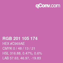 Color code: RGB 201 105 174 | qconv.com