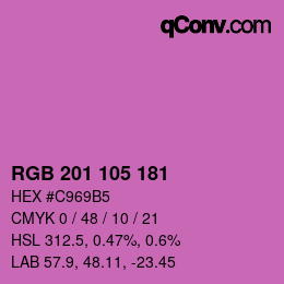 Color code: RGB 201 105 181 | qconv.com