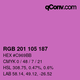 Color code: RGB 201 105 187 | qconv.com