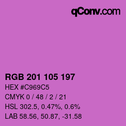 カラーコード: RGB 201 105 197 | qconv.com