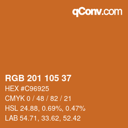 Color code: RGB 201 105 37 | qconv.com