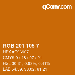 Color code: RGB 201 105 7 | qconv.com