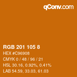 Color code: RGB 201 105 8 | qconv.com