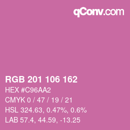 Color code: RGB 201 106 162 | qconv.com