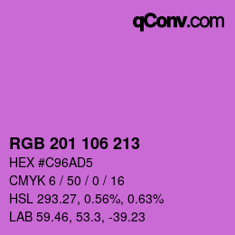 Color code: RGB 201 106 213 | qconv.com