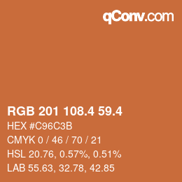 カラーコード: RGB 201 108.4 59.4 | qconv.com