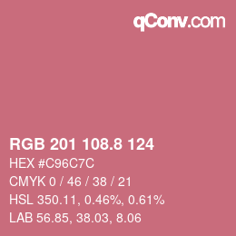 Color code: RGB 201 108.8 124 | qconv.com