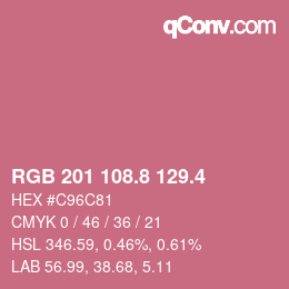 カラーコード: RGB 201 108.8 129.4 | qconv.com