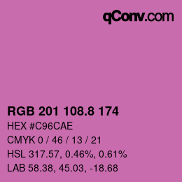 カラーコード: RGB 201 108.8 174 | qconv.com