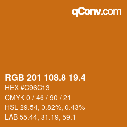 カラーコード: RGB 201 108.8 19.4 | qconv.com