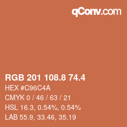 カラーコード: RGB 201 108.8 74.4 | qconv.com
