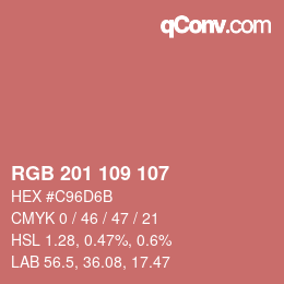 Color code: RGB 201 109 107 | qconv.com