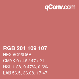 Color code: RGB 201 109 107 | qconv.com