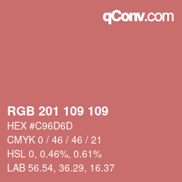 Código de color: RGB 201 109 109 | qconv.com