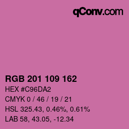 Color code: RGB 201 109 162 | qconv.com