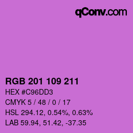 Color code: RGB 201 109 211 | qconv.com
