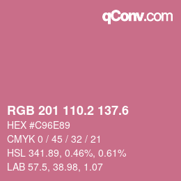 カラーコード: RGB 201 110.2 137.6 | qconv.com