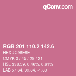 カラーコード: RGB 201 110.2 142.6 | qconv.com