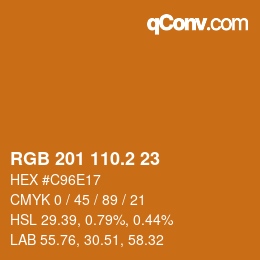カラーコード: RGB 201 110.2 23 | qconv.com