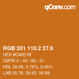 カラーコード: RGB 201 110.2 27.6 | qconv.com