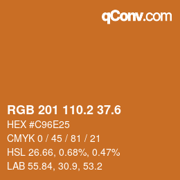 カラーコード: RGB 201 110.2 37.6 | qconv.com