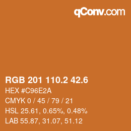 カラーコード: RGB 201 110.2 42.6 | qconv.com