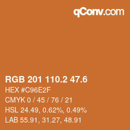 カラーコード: RGB 201 110.2 47.6 | qconv.com