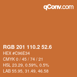 カラーコード: RGB 201 110.2 52.6 | qconv.com