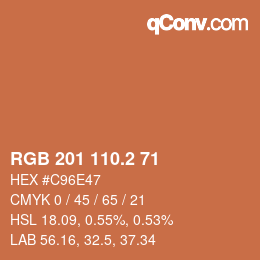 カラーコード: RGB 201 110.2 71 | qconv.com