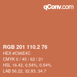 カラーコード: RGB 201 110.2 76 | qconv.com