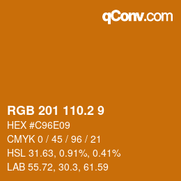 カラーコード: RGB 201 110.2 9 | qconv.com