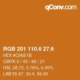 カラーコード: RGB 201 110.6 27.6 | qconv.com