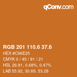 カラーコード: RGB 201 110.6 37.6 | qconv.com